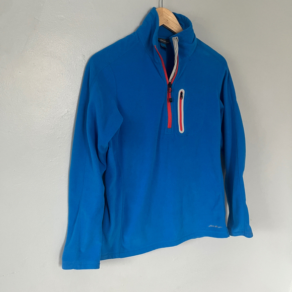 Eddie Bauer Women's Bright Blue Fleece Pullover Medium - Picture 8 of 8